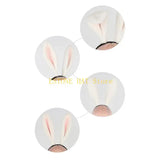 49MF Lovely Bunny Ear Hair Hoop Hair Holder Live Broadcasting Spring Cosplay Party Headwear for Teens Woman