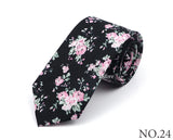 New Style Floral Printed 6cm Tie Blue Green Purple Skinny 100% Cotton Necktie For Men Women Wedding Party Suits Shirt Accessory