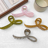 Elegant Jelly Color Bow Hair Claw For Women Girls Sweet Hair Ornament Back Headband Hair Clips Hairpin Fashion Hair Accessories