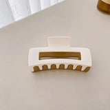Acrylic Frosted Geometric Square Hollowed Hair Claws for Women Simple Versatile Premium Outdoors Sports Shark Clips Accessories
