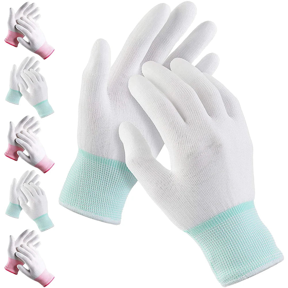 2 Pairs Quilting Gloves for Free-Motion Quilting Machine Quilters Gloves Lightweight Nylon Sewing Gloves for Knitting Crafting