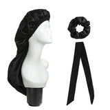 3Pcs Elastic Wide Edge Satin Bonnet Long Hair Hat Sleeping Hats Wrap Night Cap Hair Care Bonnet for Women Men Unisex Cap