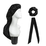 3Pcs Elastic Wide Edge Satin Bonnet Long Hair Hat Sleeping Hats Wrap Night Cap Hair Care Bonnet for Women Men Unisex Cap