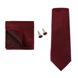 Corbata de marca de moda hecha a mano, sólida, con pañuelo y gemelos, para hombre, corbata, traje, camisa, accesorios de boda, regalos para hombre.