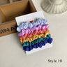 6PCS Colorful Satin Silk Hair tie Elastic Hair Bands hair elastics Women Simple Silky Satin Hair Scrunchies Set Hair Accessories