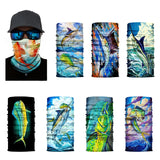 Fish Animal Design Neck Scarf Seamless Bandanas for Women Men Outdoor Fishing Runing Cycling Headwrap Face Mask Neck Gaiter