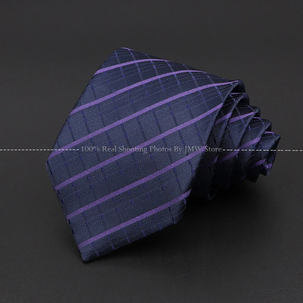 New Design Wedding Men Tie Purple Solid Striped Paisley Flower Neckties Men Business Dropshipping Groom Collar Accessories Gift