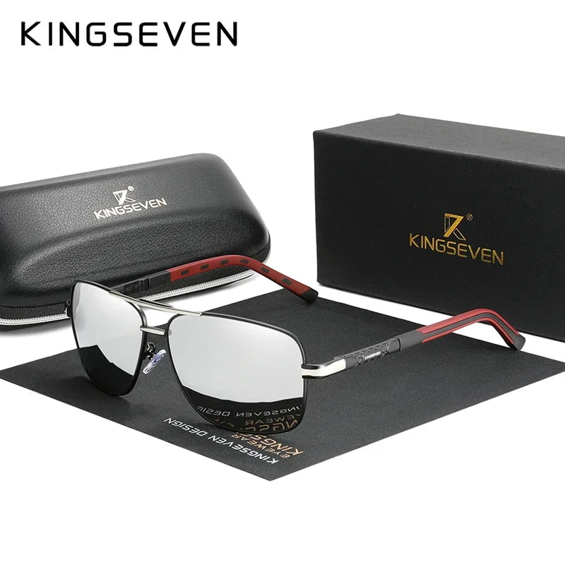 KINGSEVEN Classical Men’s Sunglasses High Quality Aluminum HD Mirror Lens Functional Glasses Women Driving Accessory Eyewear