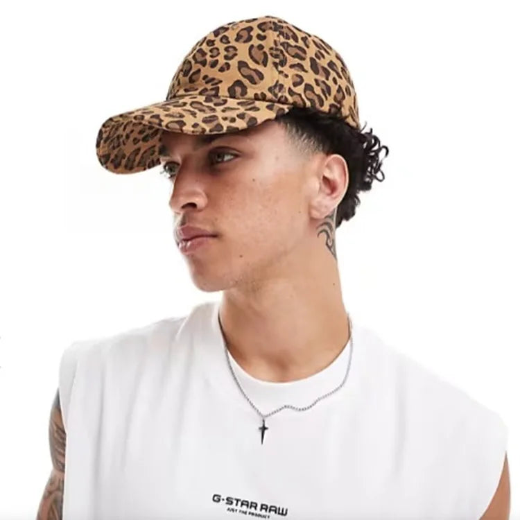 Summer Men Women Baseball Cap Leopard Print Snapback Hat Cotton Adjustable Hip Hop Hat Outdoor Sports Trucker Caps Sun Hats