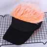 Men Women Casual Concise Sunshade Adjustable Sun Visor Baseball Cap with Spiked Hairs Wig Baseball Hat with Spiked Wigs