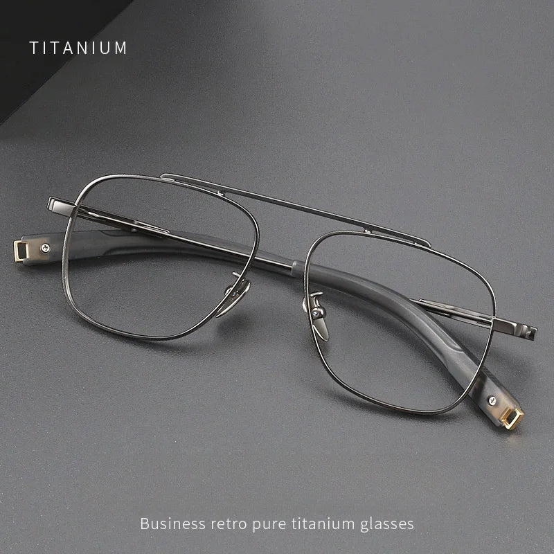 Titanium Double Beam Men's Glasses Frame Fashion Light Luxury Women's Glasses Frame Retro Optical Prescription Glasses Fram 105