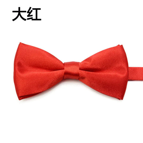 Fashion Kids Solid Color Bow Ties Imitation Silk Student Bowties Soft Black Red Butterfly Bowknot Wedding Party Cute Pet Cravat