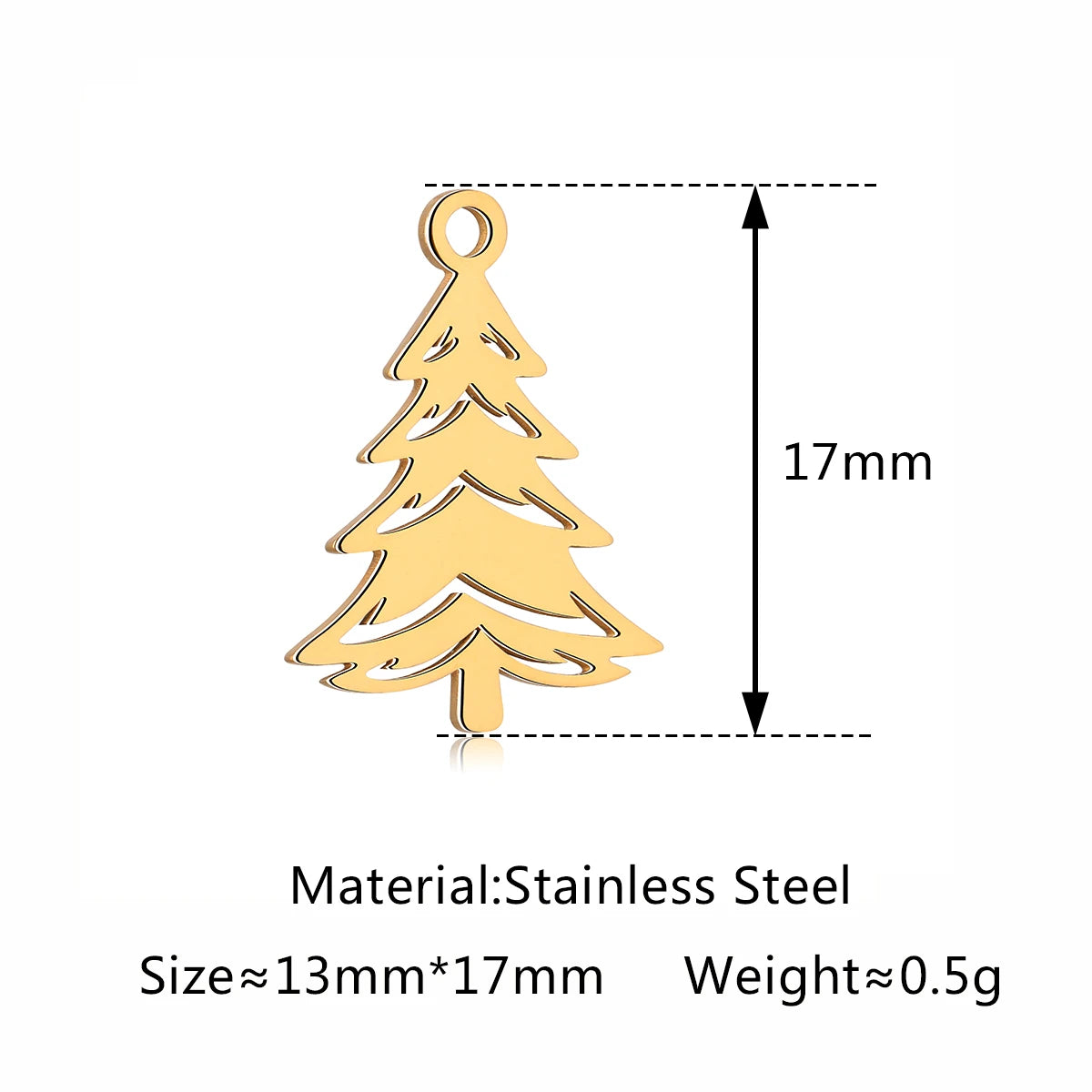 5Pcs Xmas Tree/Candy Cane/Snowman/Santa Claus Charm Stainless Steel Boots Christmas Pendant DIY Necklace Bracelet Jewelry Making