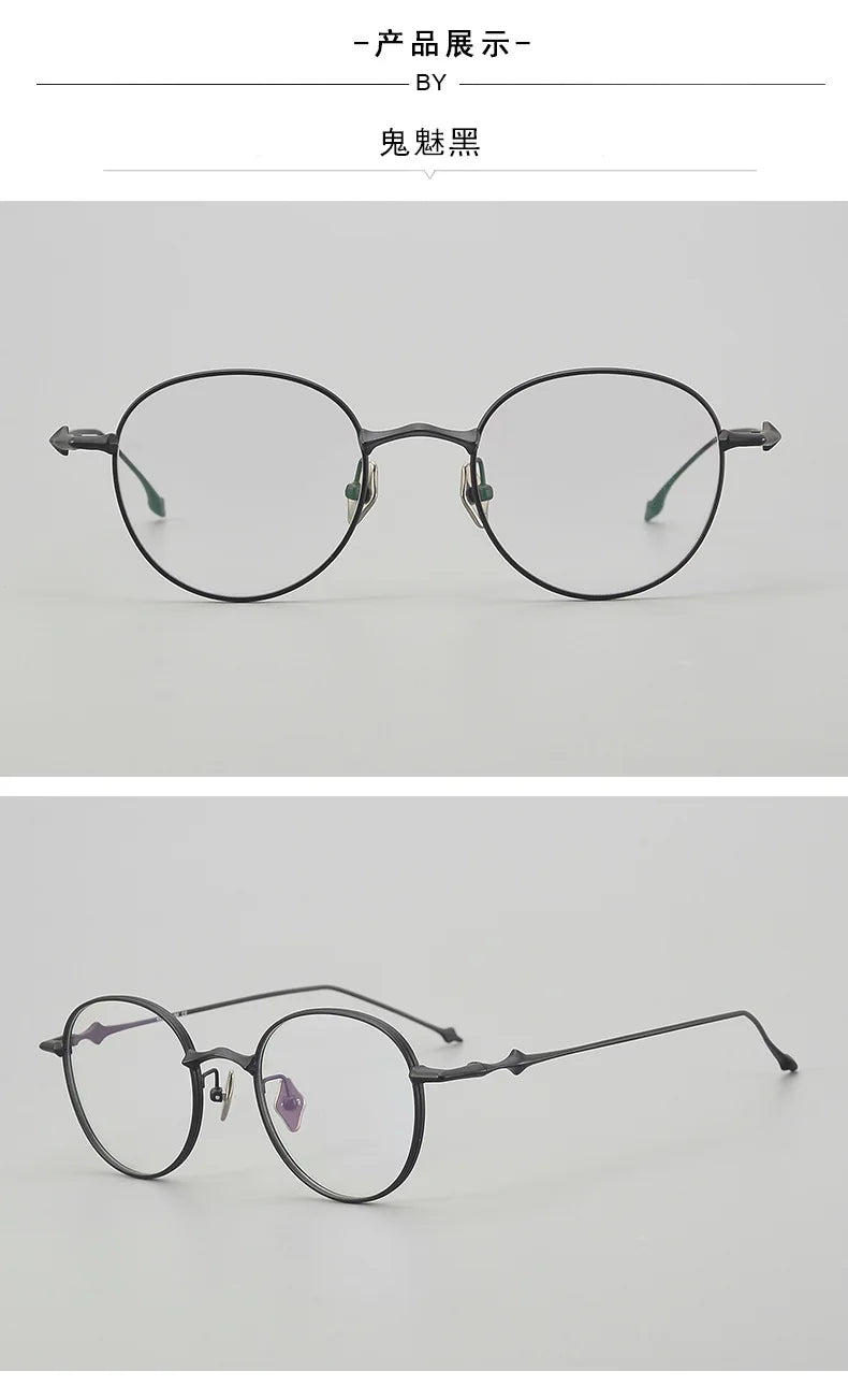 Korea Fashion Style Titanium Glasses Frames Luxury Designer Round ABA Eyeglasses Women Men Prescription Reading Eyewear