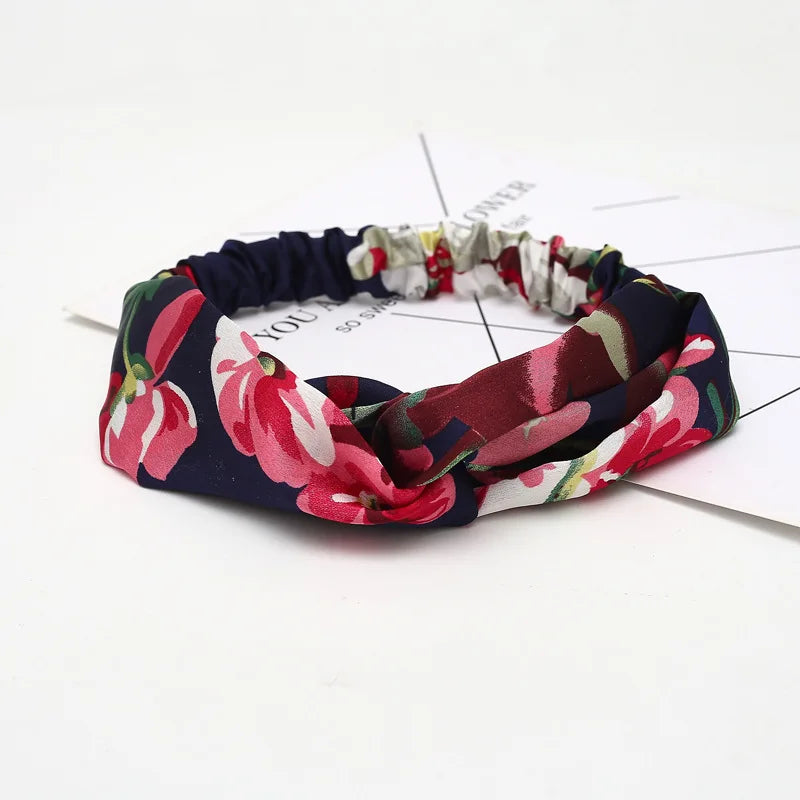 Women Headband New Fashion Hair Bands Bohemian Cross Elastic Hair Band For Ladies Black Purple Female Head band Hair Accessories