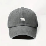 Fashionable Retro Polar Bear Embroidered Baseball Cap For Women Japanese Style Versatile Big Head Circumference Duckbill cap