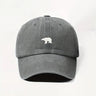 Fashionable Retro Polar Bear Embroidered Baseball Cap For Women Japanese Style Versatile Big Head Circumference Duckbill cap