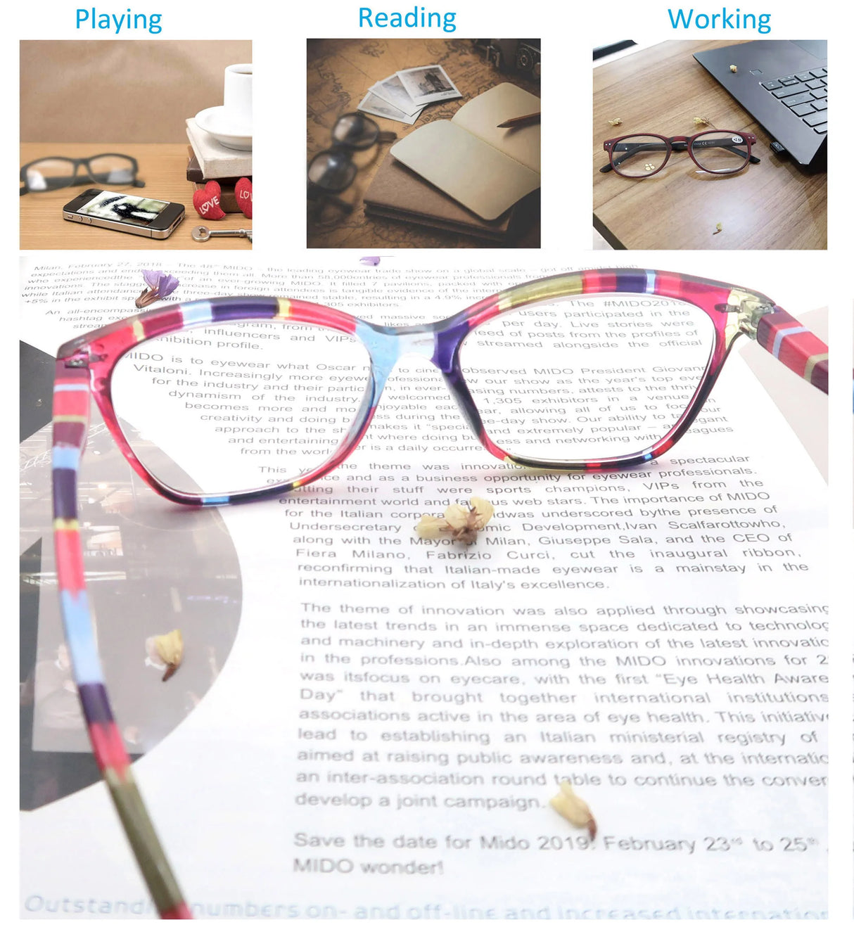 Blue Light Blocking Glasses Lady Computers Flat Lenses Eyeglass reading fatigue relieving reading glasses for wome
