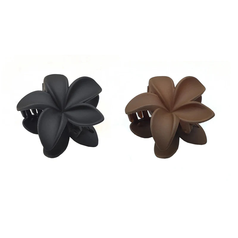 2Pcs Fashion Flower Hair Claws for Women Large Hair Clips Crab Clamps Frosted Ponytail Shark Clip Headdress Hair Accessories