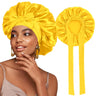 New Women Satin Bonnet Silky Sleep Cap Curly Hair Wrap For Sleeping Cap Adjustable Bonnets With Tie Band Nightcap Hair Care Cap
