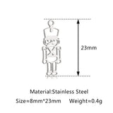 5Pcs Xmas Tree/Candy Cane/Snowman/Santa Claus Charm Stainless Steel Boots Christmas Pendant DIY Necklace Bracelet Jewelry Making