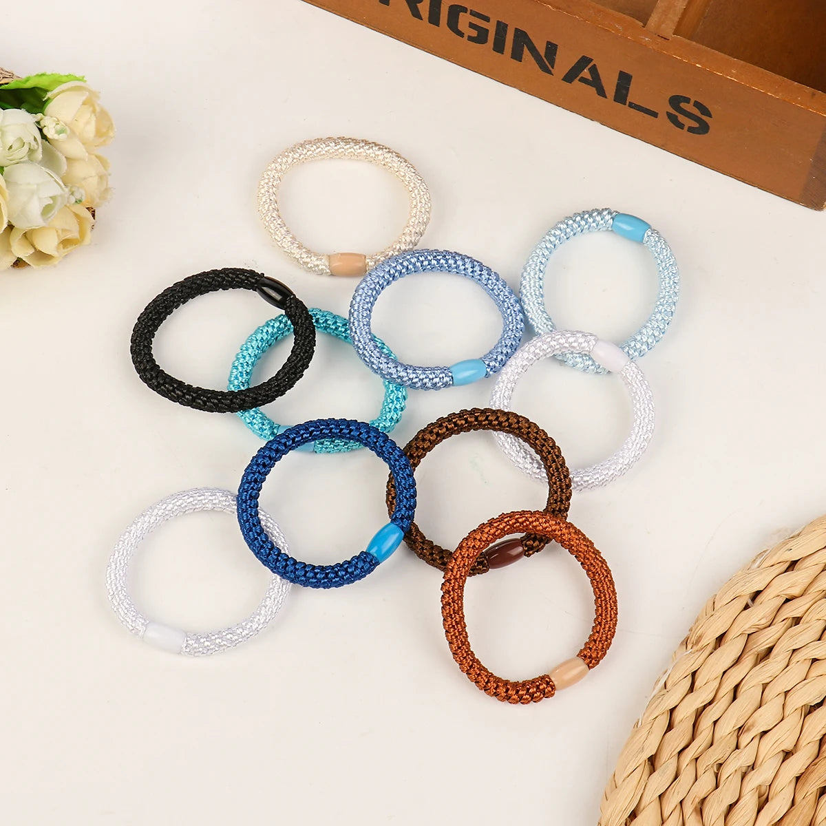Hairbands, 10 Pack, Fashion, Solid Color, Braided Hairbands, Women, Soft Elastic, No Damage, Ponytail Hairbands
