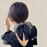 2024 New Korean Floral Bowknot Hair Ties for Women Girls Sweet Elastics Long Ribbon Ponytail Scarf Hair Tie Hair Accessories