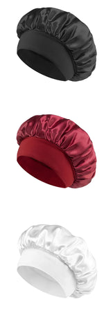 Unisex Head Wrap Elastic Band Cap for Brimmed Night Hat Bath Cap Extra Large Satin Silky Bonnet Sleep with Premium Elastic Band
