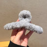 New Winter Faux Fur Hair Claw for Women Elegant Acrylic Crab Barrette Hairpin Girl-Hair Furry Headwear Hair Claw Clip