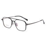 Light Pure Titanium Frames Retro Polygon Spectacle Pilot Ultra Double Bridge Customized Optical Prescription Eyeglasses Man