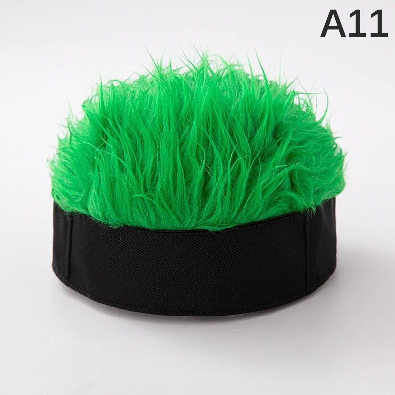 Baseball Cap Men Women Beanie Wig Hat Fun Short Hair Caps Breathable Soft for Party Toupee Hats Outdoor