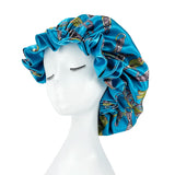 Double Layer Silky Satin Bonnet Women Sleeping Cap Large Reversible Satin Linned Night Sleep Headwrap Hat Hair Wrap Accessories