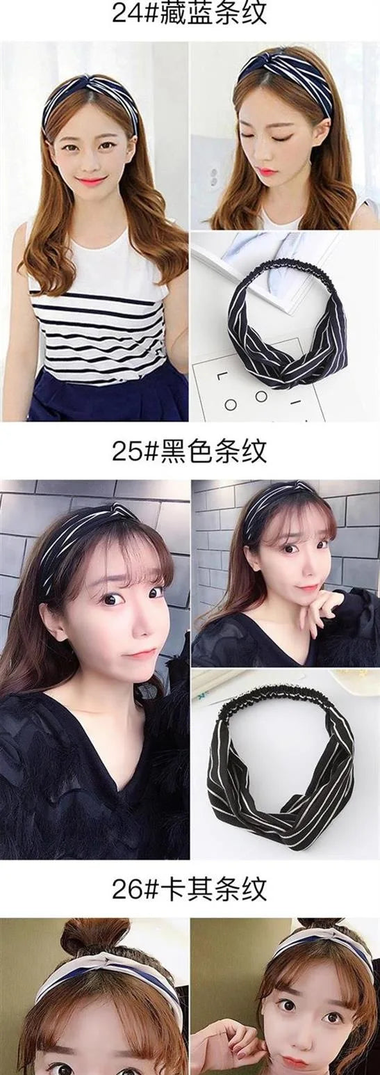 Cross elastic headband chiffon silk headband ladies headband hair accessory sports face wash
