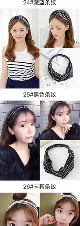 Cross elastic headband chiffon silk headband ladies headband hair accessory sports face wash