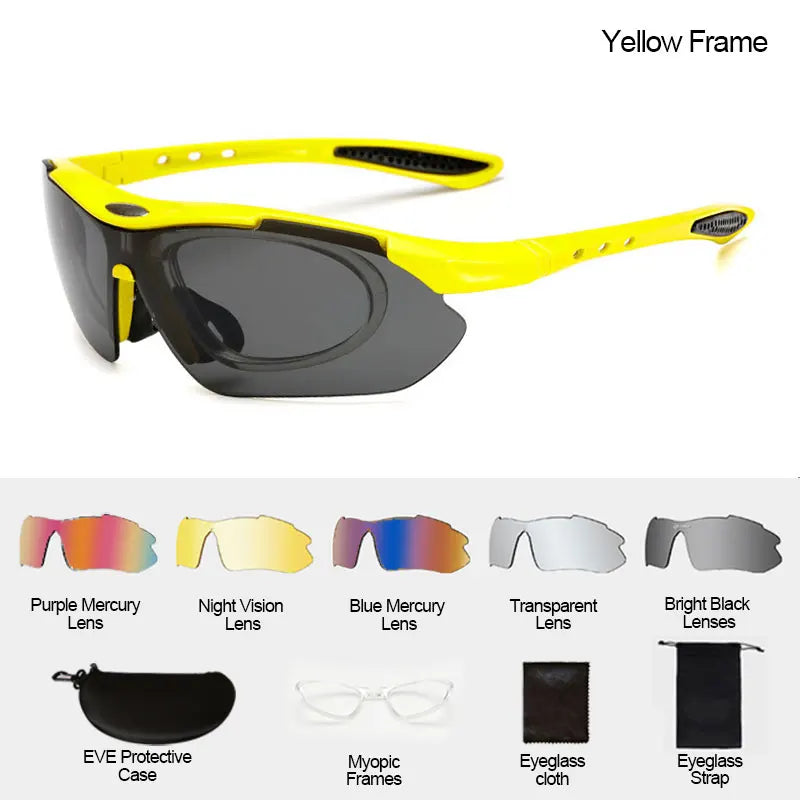 Cycling Glasses For Men's Women Men Outdoor Sports Bicycle Sunglasses MTB Road Goggles Eyewear 5 Lens Bike Equipment Driving