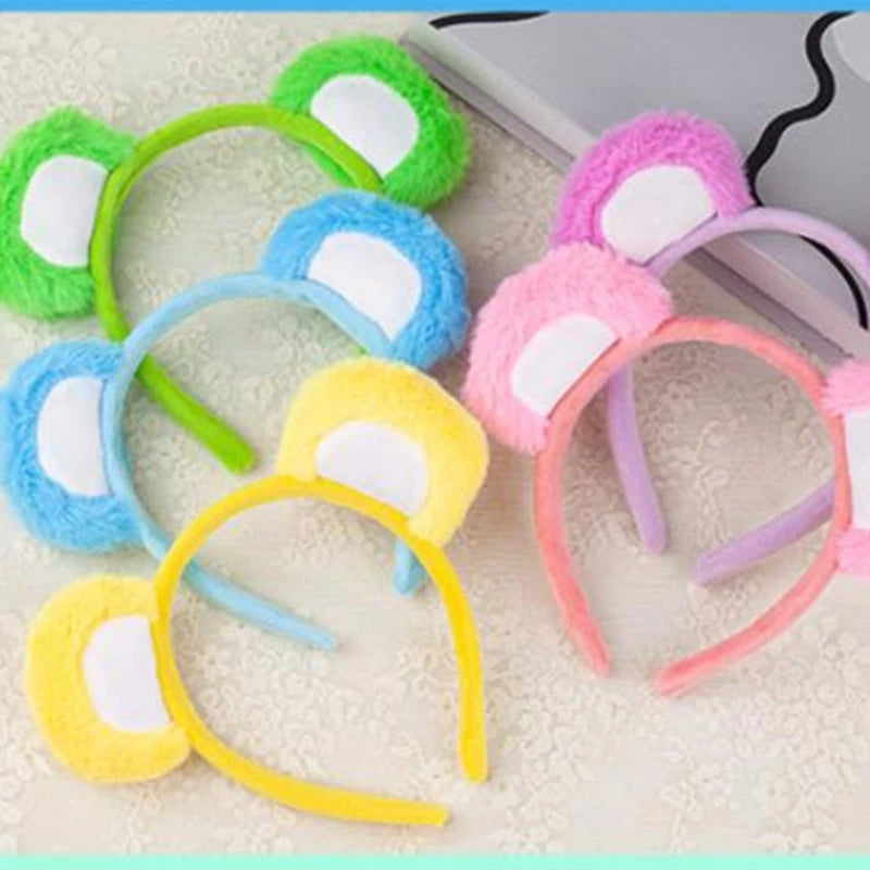 Lovely Plush Bear Ear Headband for Women Girl Birthday Party Gathering Headpiece School Event Accessory Stage Hairhoop