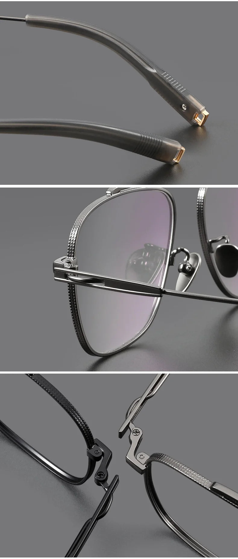 Titanium Double Beam Men's Glasses Frame Fashion Light Luxury Women's Glasses Frame Retro Optical Prescription Glasses Fram 105
