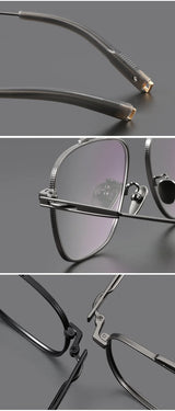 Titanium Double Beam Men's Glasses Frame Fashion Light Luxury Women's Glasses Frame Retro Optical Prescription Glasses Fram 105