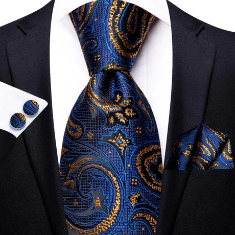 Hi-Tie Men Fashion Paisley Sage Green Necktie Handkerchief Cufflinks for Tuxedo Accessory Classic Silk Luxury Tie for Man Gift