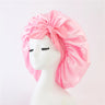 New Satin Sleeping Cap For Women Solid Wide Band Stretch Head Tie Silky Bonnet Edge Wrap Nightcap Hair Care Shower Head Cover