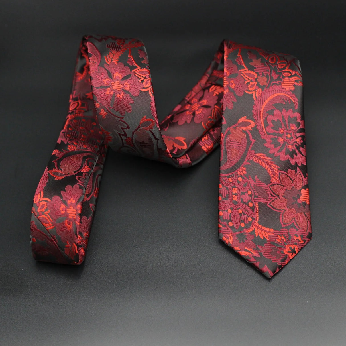 Luxury 7CM Mens Necktie Paisley Ties For Man Groomsman Jacquard Woven Gold Orange Color Neck Tie Business Party