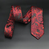 Luxury 7CM Mens Necktie Paisley Ties For Man Groomsman Jacquard Woven Gold Orange Color Neck Tie Business Party