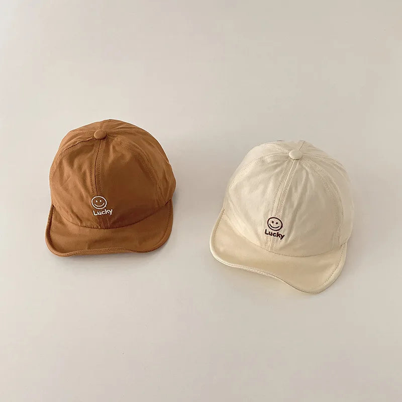 Fashion Baby Hat Cap Korean Version Smile Face Boy Girl Baseball Hats Soft Brim Toddler Visor Cotton Casual Adjustable Kids Caps