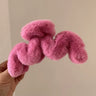 New Plush Hair Claw Women Elegant Acrylic Hairpins Faux Fur Hair Clip Barrette Crab Headwear for Girls Hair Accessories