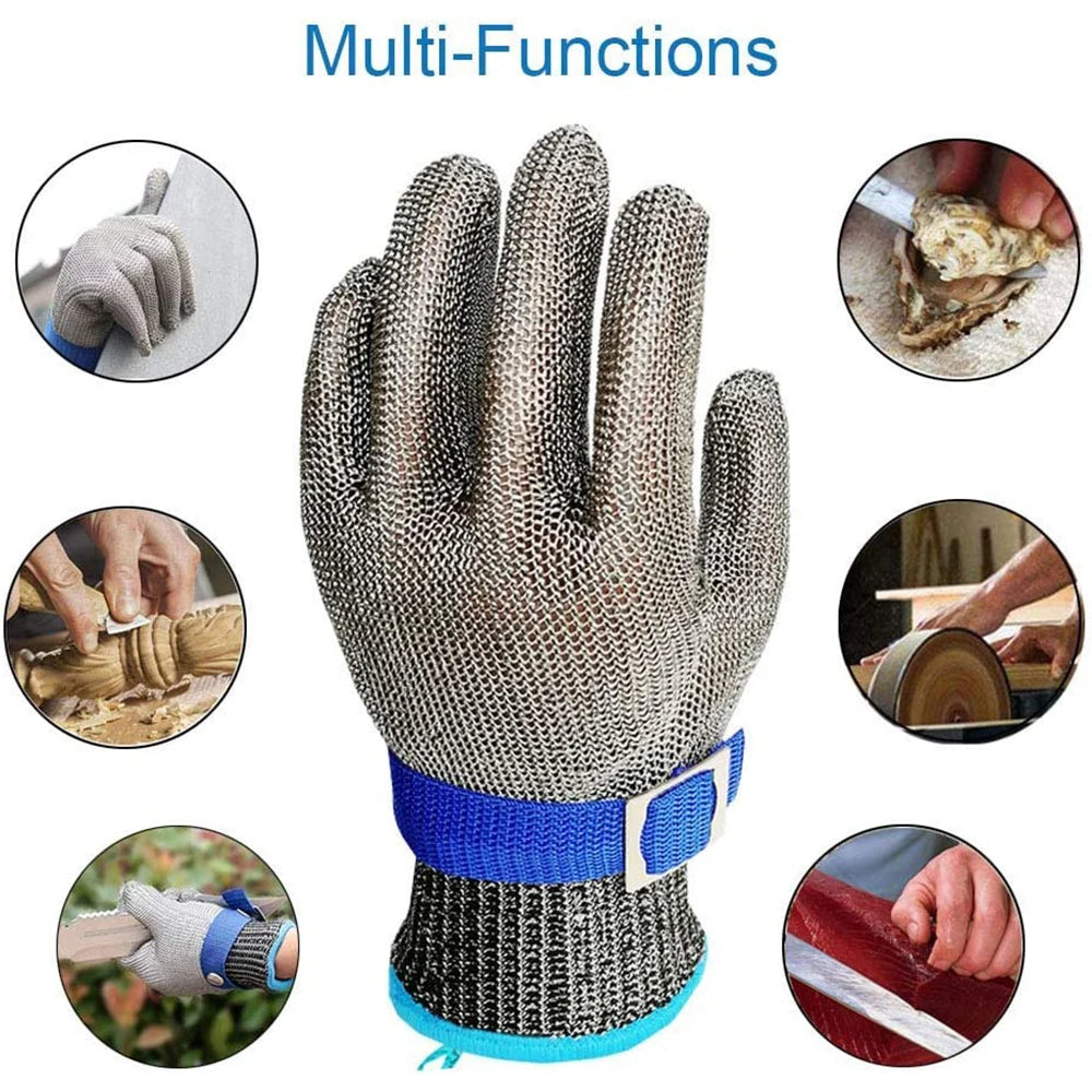 Anti-cut Gloves Stainless Steel Wire Cut-resistant Woven Safety Working Gloves Cutting Fish-killing Metal Iron Kitchen Gloves