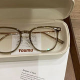 0 ~ -6.0 Myopia Glasses  Blue Light Resistant Flat Glasses Oval Resin Lenses Men Computer Optical Eyeglasses Unisex