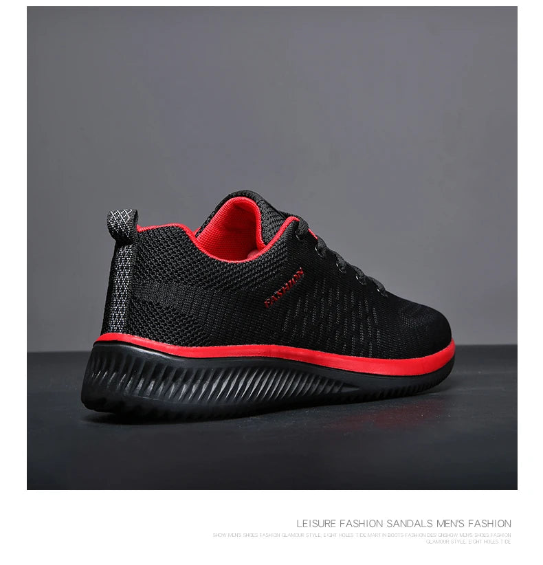 Men Running Sneakers Lightweight Athletic Shoes Classical Mesh Breathable Lace-up Outdoor Walking Shoes Male Tennis Shoes