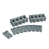 Straight train tracks Curved accessories car blocks Building Sets DIY 10-100 pcs kids toys moc bricks City switch rail crossing