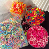 50/100Pcs Colorful Basic Nylon Ealstic Hair Ties for Girls Ponytail Hold Scrunchie Rubber Band Kid Fashion Hair Accessories