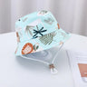 1-5 Years Cartoon Printing Baby Bucket Hat Cotton Breathable Kids Fisherman Hat Infant Toddle Sun Hat with Drawstring Baby Cap
